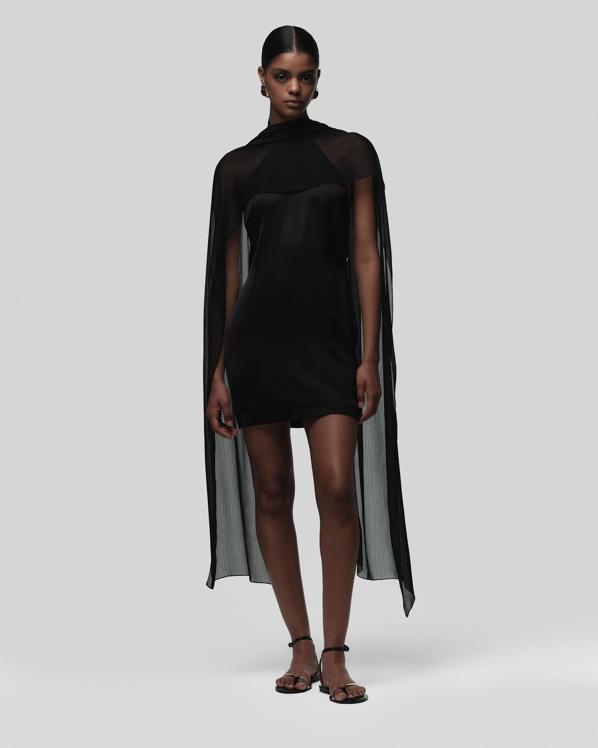 FARAH Mini Dress With Cape