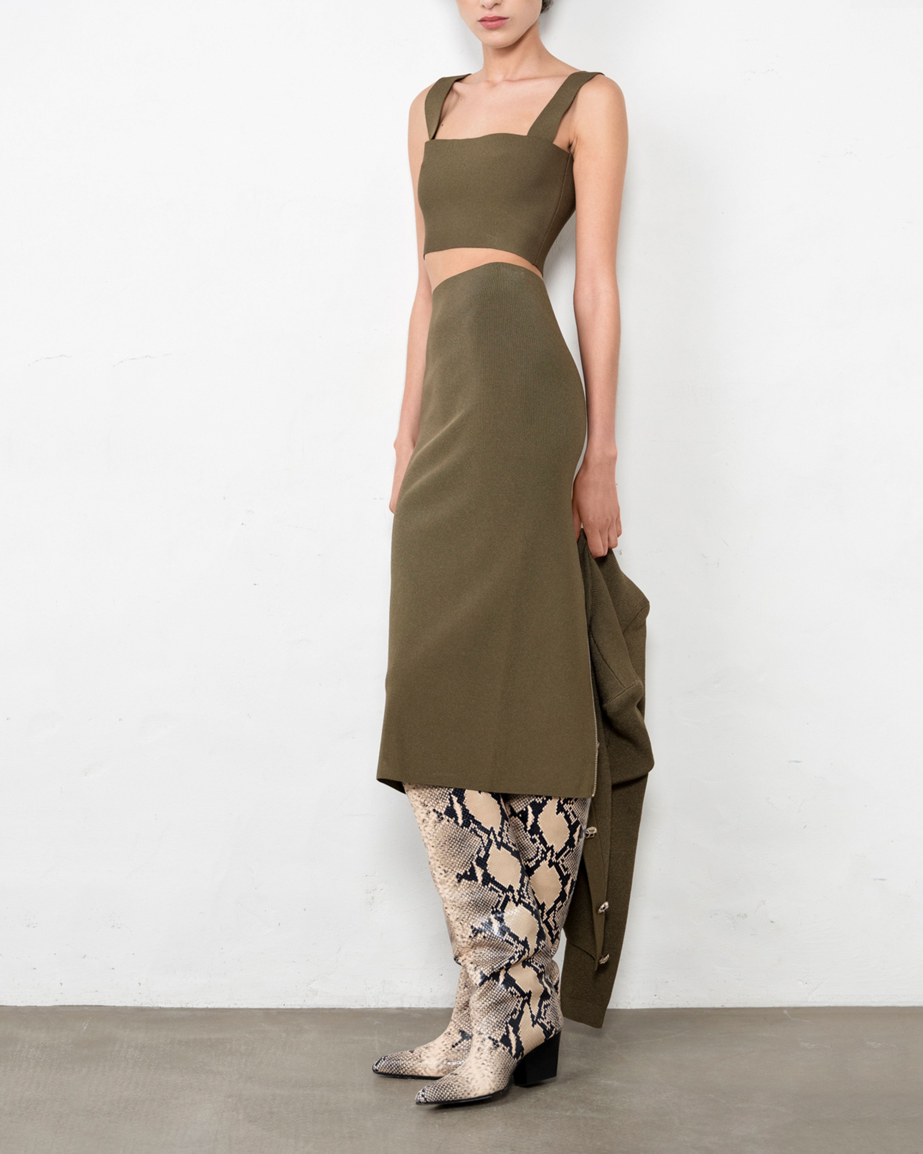 GISELE Luxe Ribbed-Knit Skirt and Top Set | CAYET